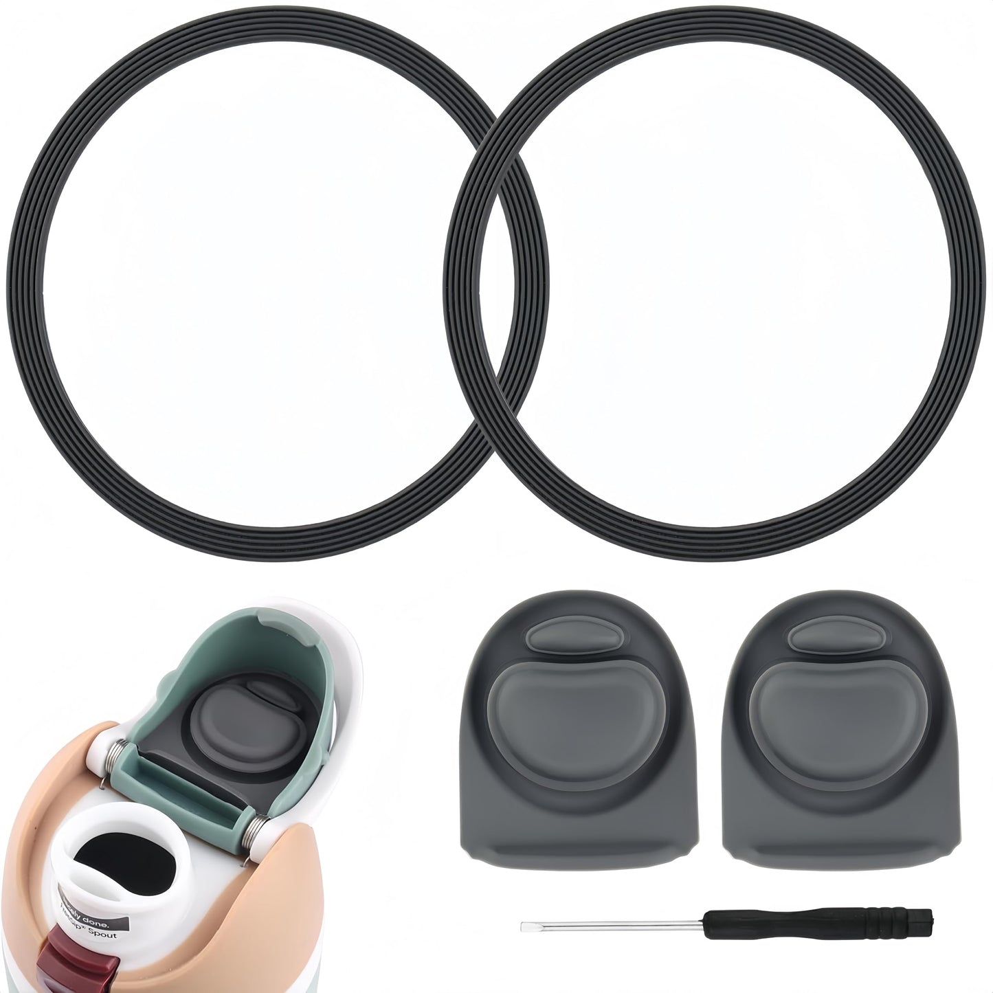 Joshey Rubber Seal Replacement Gasket Stopper Set for Owala FreeSip 24/32oz