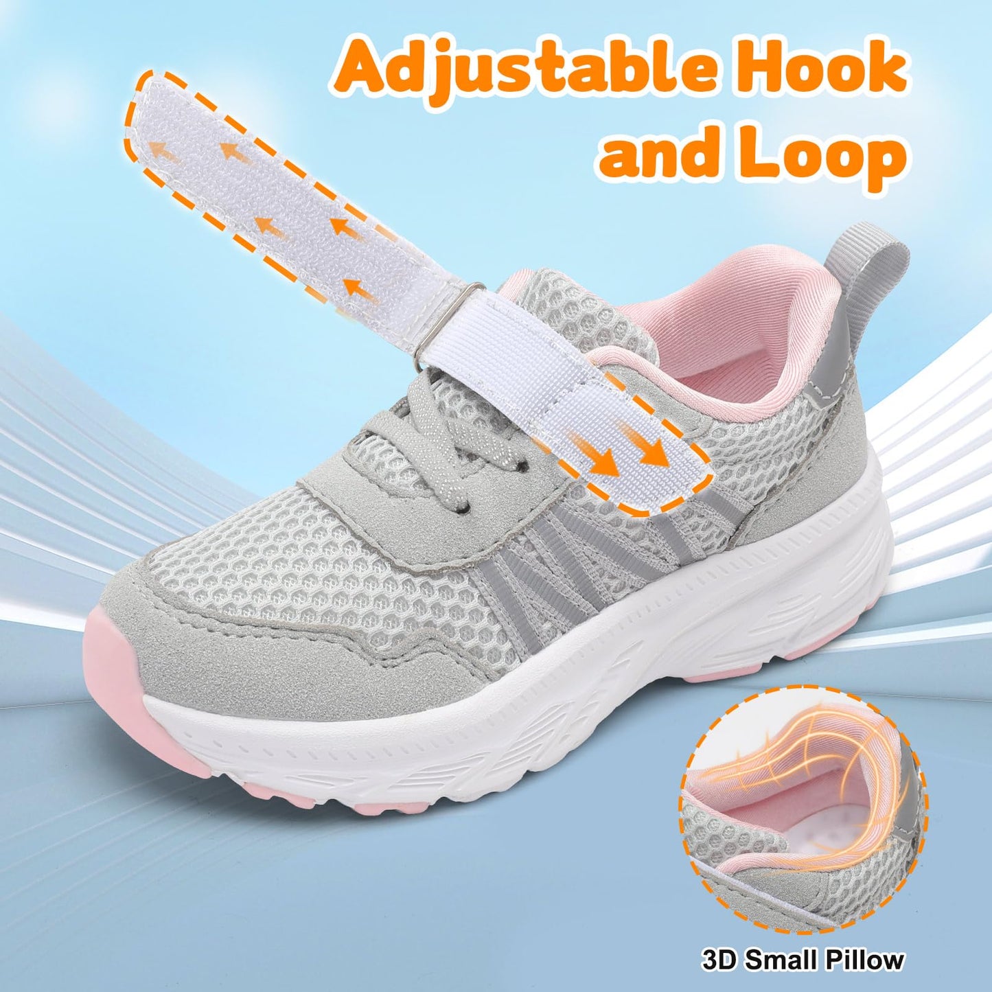 LeIsfIt Toddler Shoes Girls Boys Tennis Shoes Little Kids Lightweight Athletic Sneakers for Daily Play & Running, Grey 9 Toddler