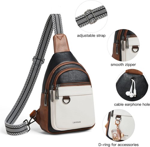 Leresas Sling Bag - 7L Vegan Leather Crossbody Backpack | Anti-Theft Travel Purse for Men & Women