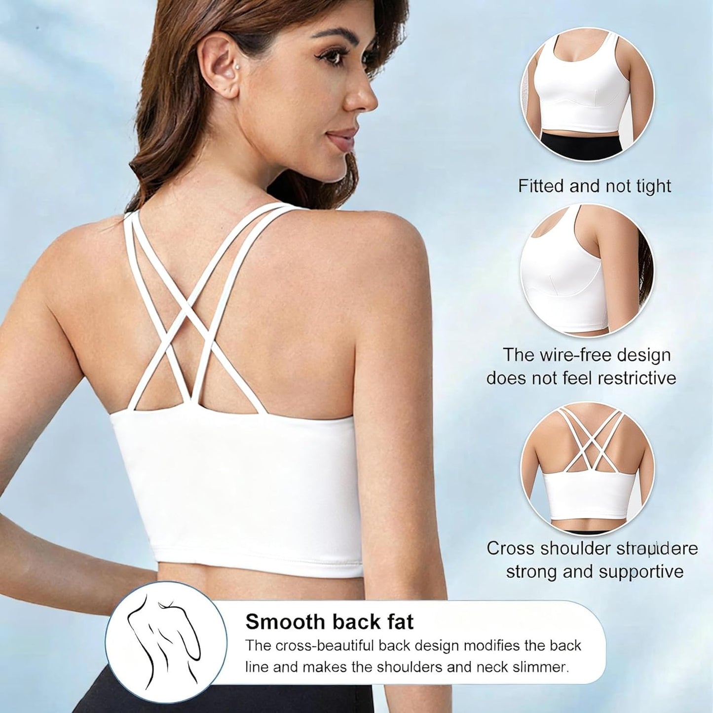 Skiennix Criss-Cross Back Sports Bra - Breathable Activewear for Women | Comfortable Fit for Gym & Running