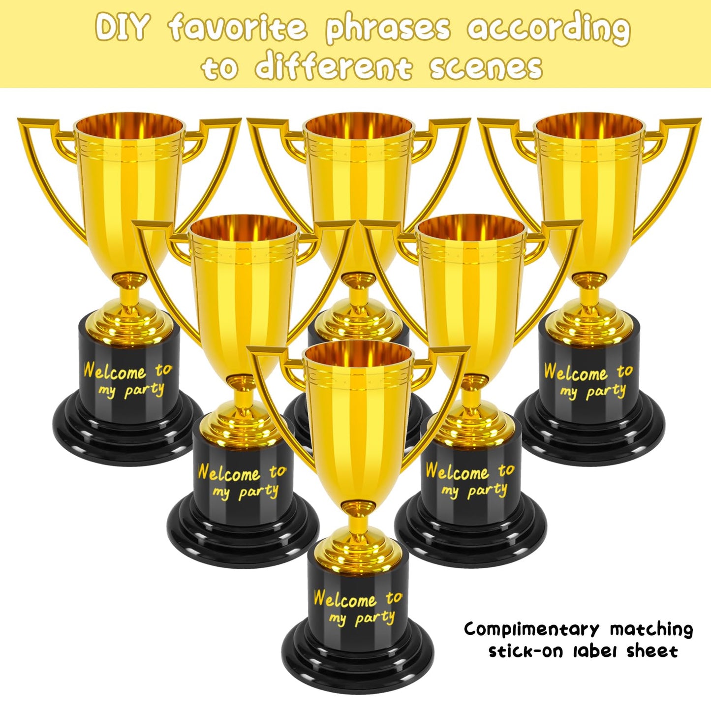 COJOSQC 4 inch mini Trophies, 24 PCS Trophies for Kindergarten Graduation, Bowling tournaments, Basketball Games, Kids Soccer Awards, Must Have Football Party Favors, Plastic Trophy.