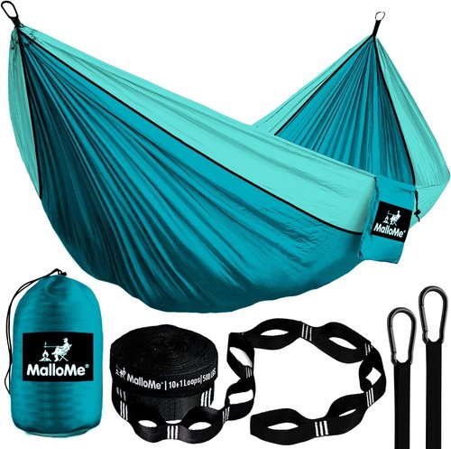 MalloMe Camping Hammock - Portable Outdoor Hammock for Adults & Kids | Heavy-Duty 2-Person Design