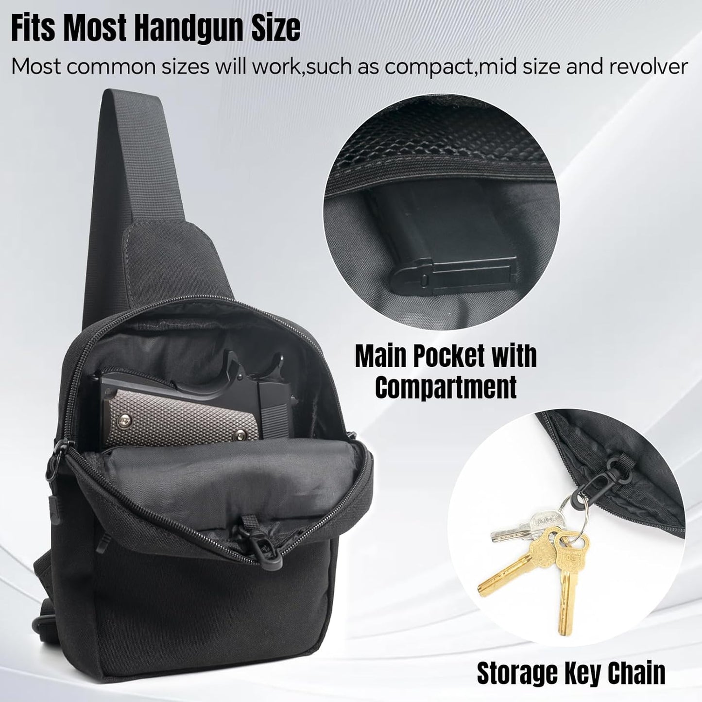 Skiennix Concealed Carry Sling Gun Bag - Waterproof Crossbody Soft Pistol Case | EDC Shoulder Pouch