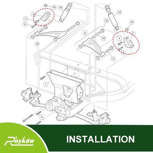 Roykaw Club Car Precedent Upper Clevis Assembly for 2004-Up and 2018-Up Tempo Gas & Electric Golf Cart Models, Replaces OEM # 1022897-01, 1022896-01