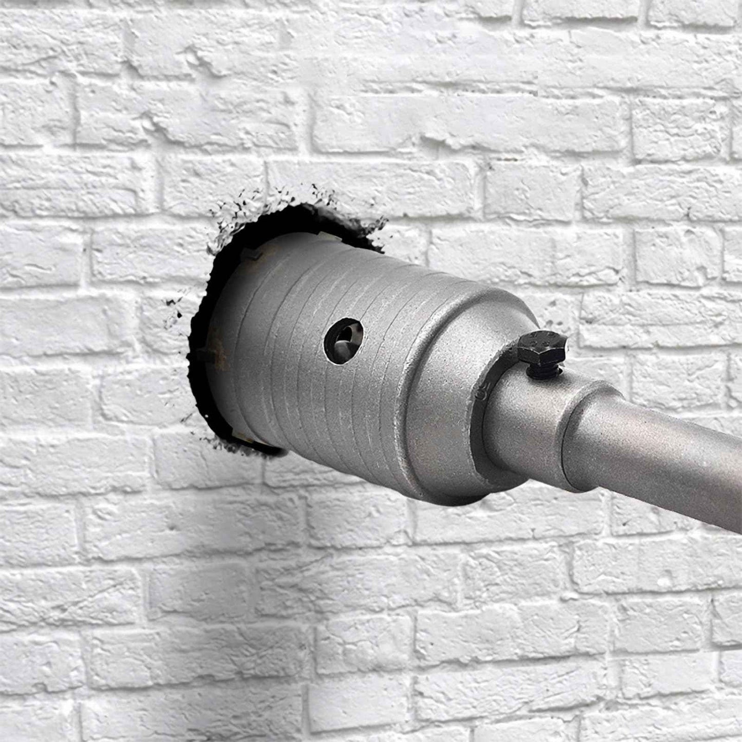 WUWEOT 2 Set 2 1/2 Inch Concrete Hole Saw with 220mm Plus Shank, 65mm Wall Hole Saw Drill Bit for Cement Brick Concrete Stone Wall