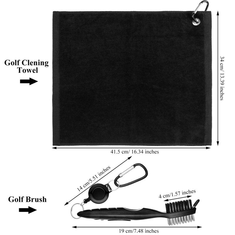Sumind 22 Pcs Golf Essentials Accessories Kit Include Golf Club Cleaning Brush Towel Marking Pen Line Divot Repair Tool Ball Marker Tee Holder for Men Women Ideal Gift(Black)