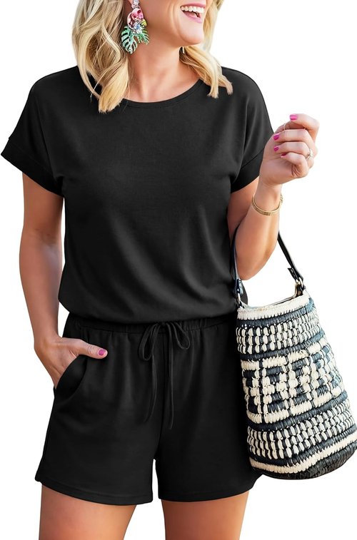 ANRABESS Summer Romper for Women - Casual One-Piece Jumpsuit for Beach Vacation | Stylish Short Pants