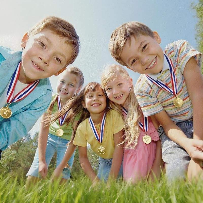 100 Pack Gold Medals for Kids - Plastic Winner Awards