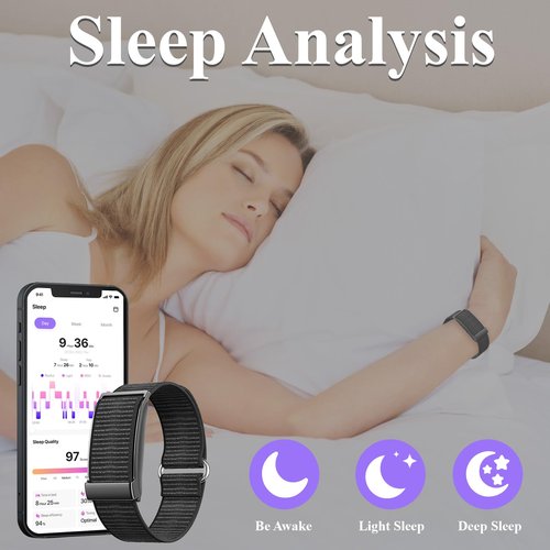 QYZHARYX Smart Bracelet,Health and Fitness Tracker,24/7 Heart Monitor & Sleep Tracker, Multi-Sport Tracker Wristband with Free APP (Black)