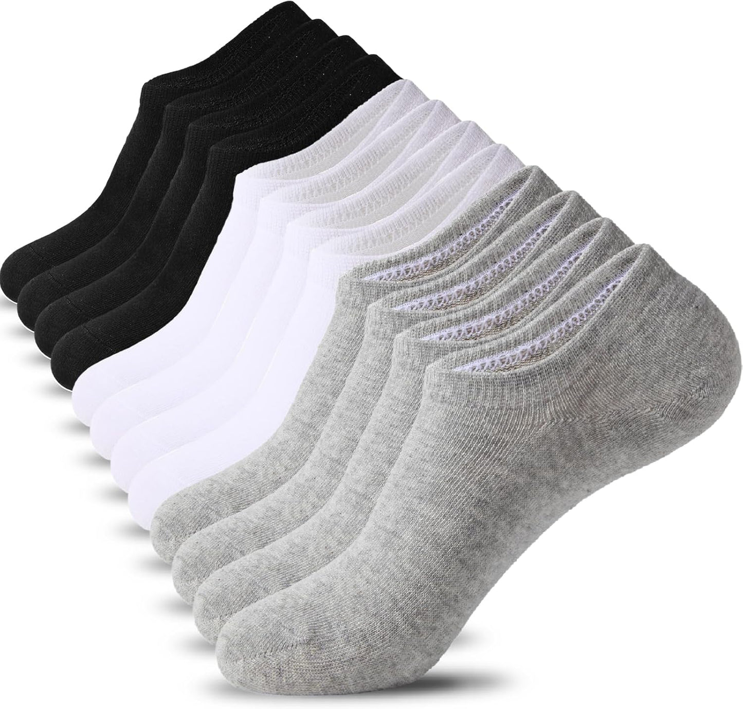 Nroktia Non-Slip No Show Socks - 6/10 Pairs of Low Cut Invisible Ankle Socks for Men & Women