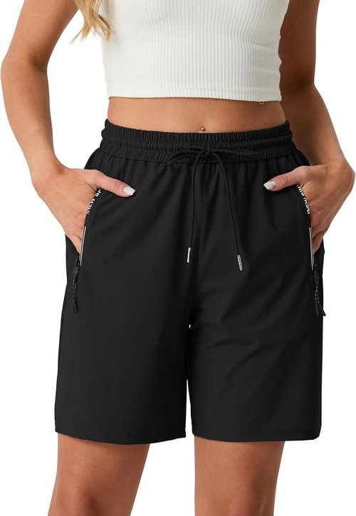 IWOLLENCE Women's Hiking Shorts - Lightweight, Quick-Dry Comfort | 7-Inch with 2 Zipper Pockets