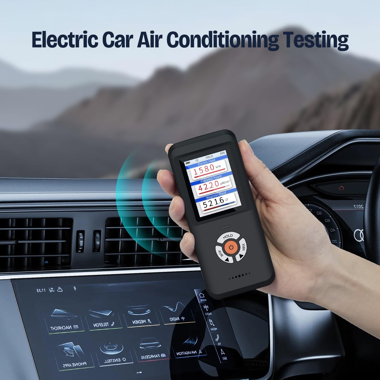 CHNADKS EMF Meter, Upgraded 3-in-1 Rechargeable Electromagnetic Field Radiation Detector for EF RF MF, Handheld Digital EMF Detector with LCD for Home&Office EMF Inspections