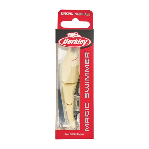 Berkley Magic Swimmer Fishing Lure, Bone, Size 95, 3.75 in, Maximum Forward Buoyancy Provides Optimal Lifelike Swim Action, Equipped with High-End Hooks