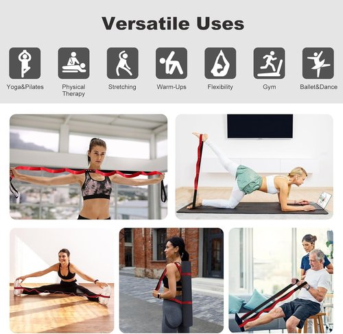 Durable Stretch Strap by [Brand Name] - Non-Elastic Physical Therapy & Yoga Band with 10 Loops for Flexibility & Exercise