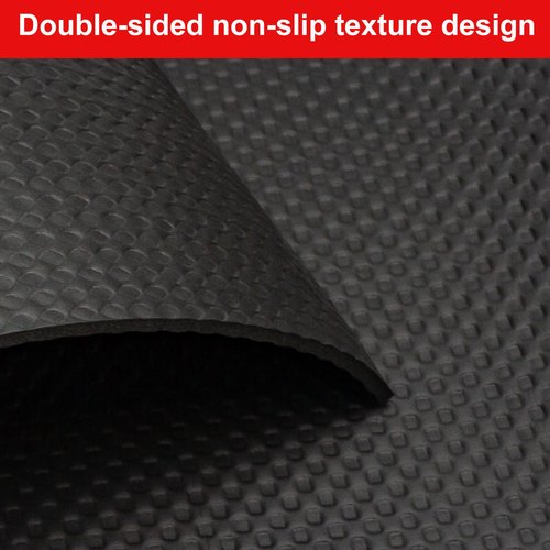 Bike Exercise Mat for Carpet & Hardwood Floors - Treadmill, Gym Equipment, Indoor Exercise, Fitness, Stationary Bike (Black, 12" 25" (2 Mats))