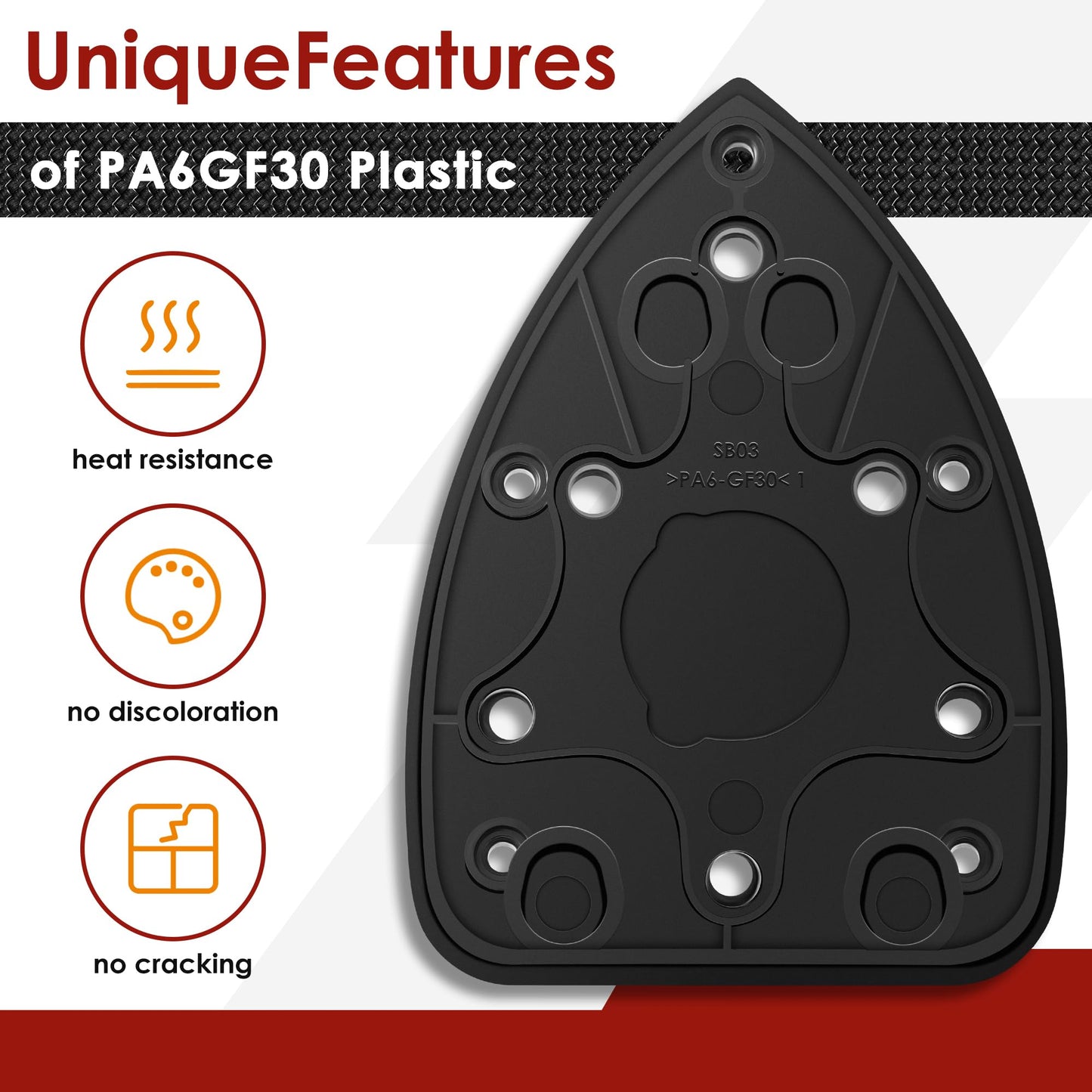 Ceoighe 2 Pack Mouse Sander Replacement Pads Compatible with Ryobi 039065005001 Backing Platen Detail Sander Parts Compatible with CFS1503K CFS1503 CFS1502 CFS1503G