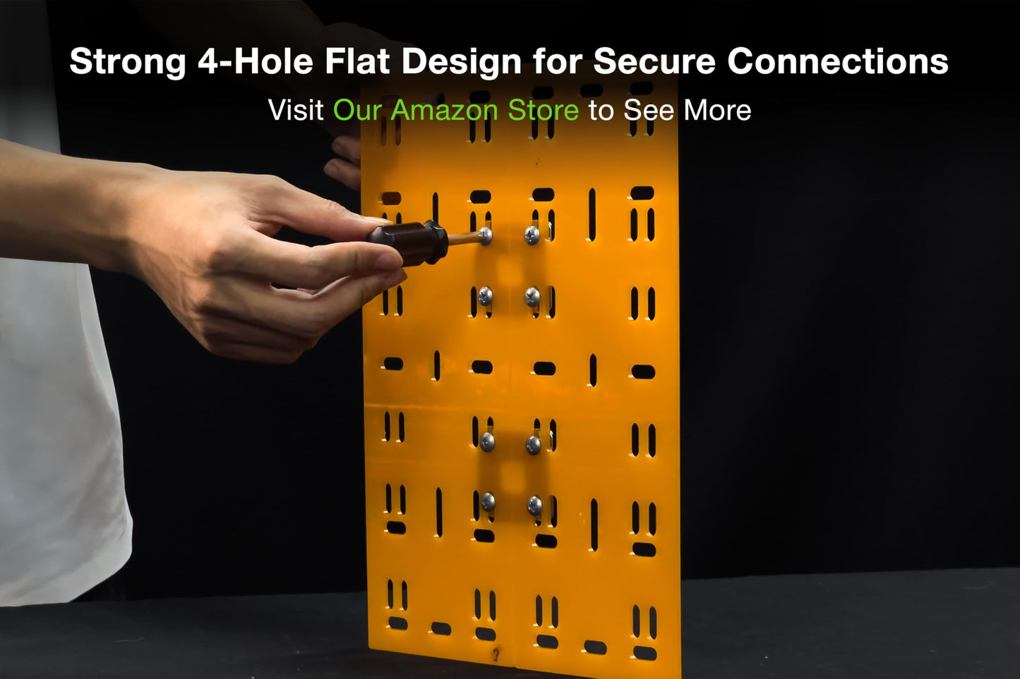 GuineaLoft™ F4 Bracket Set - 4-Hole Flat Bracket Set w/ 4 Brackets and 16 Screws - Guinea Loft Exclusive