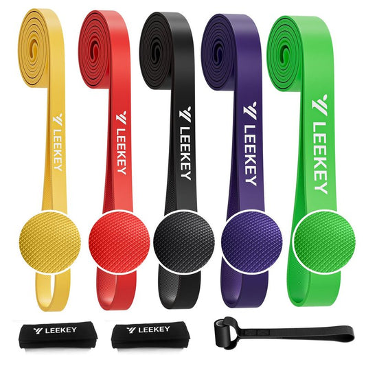 LEEKEY Pull Up Assistance Bands,5-125LB Resistance Bands with Grip、Door Anchor、Gym Bag - Exercise Bands for Full-Body Training, Fitness, Physical Therapy -USA Original Patent