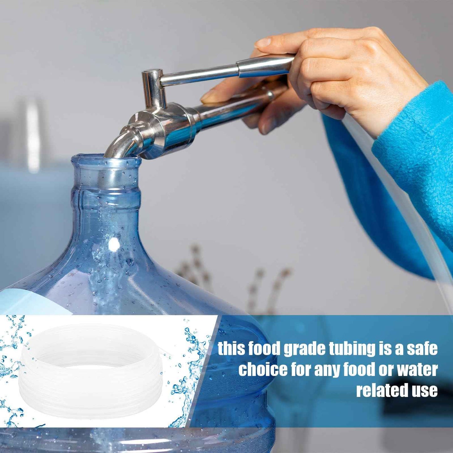 Nuanchu 100ft Polyethylene Tubing, 1/4" OD, 0.170" ID, 0.040" Wall Polyethylene Tubing Food Grade White Translucent Hose for Water, Beverage Pump, Homebrew, Brewing