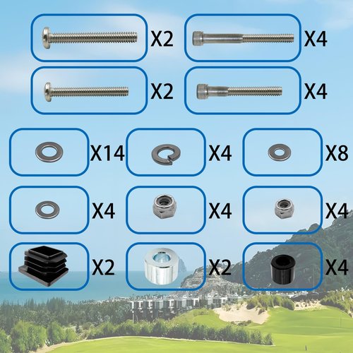 Beefento 75465G01 Golf cart Suntop Repair Kit for EZGO DCS/PDS/TXT/Medalist 2 Seater 1994-2013, Stainless Steel Screw Bushings Mounting Kit 75465-G01