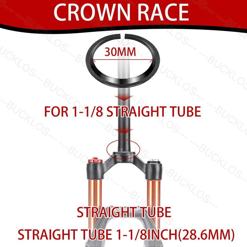 BUCKLOS 1-1/8 Bike Headset MTB Threadless 34 44 44-50.6 44-55 44-56 41.8-52mm, Straight Tapered Tube Mountain Bikes Road Bicycle Double Sealed Bearings Headsets, for Frame Fork Expander Plug Star Nut