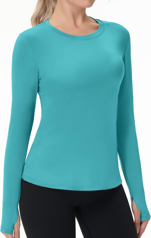 Isnowood Women's Long Sleeve Sun Protection Shirt - UPF 50+ UV Rash Guard for Outdoor Activities | Athletic Top