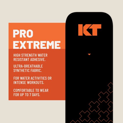 KT Tape, Pro Extreme Synthetic Kinesiology Athletic Tape, 20 Count, 10” Precut Strips, Titan Tan