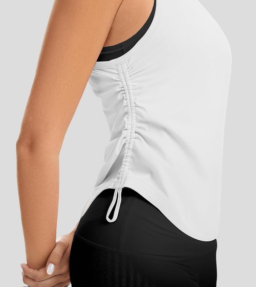 Liuetssroy Workout Tank Tops for Women - Side Ruched Racerback Sleeveless Yoga Gym Top | Loose Fit