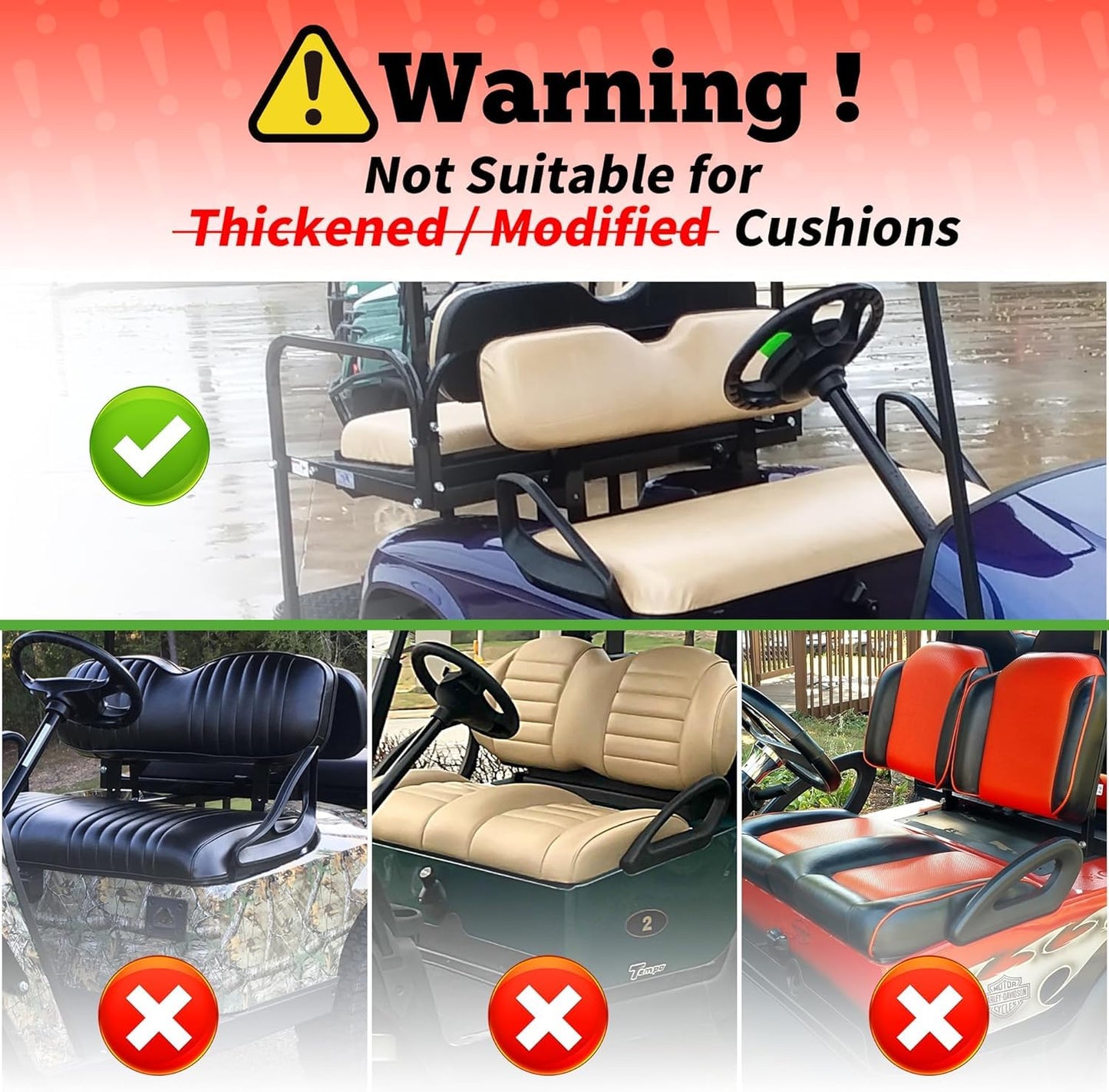 10L0L Golf Cart Front and Rear Seat Cover Set for EZGO TXT RXV 4 Passenger Models Bench Seat Covers Kit Breathable Washable Polyester Mesh Cloth Gray Black Beige Red (S+XS)