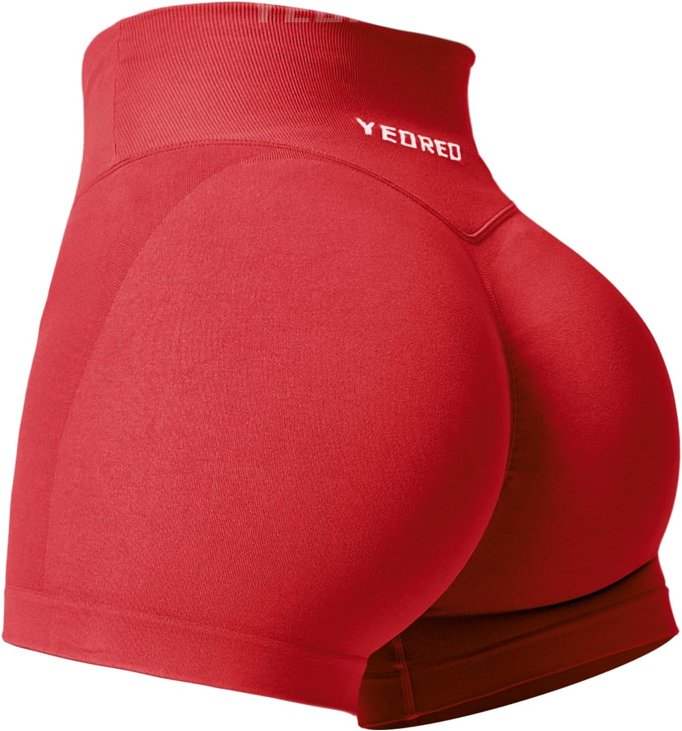 YEOREO Scrunch Butt Workout Shorts - 3.5" Seamless V Cross Waist Gym Shorts for Women