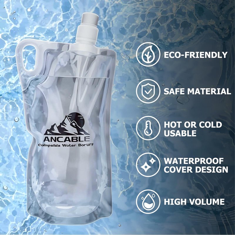 Ancable 33oz (1L) Collapsible Water Bottles, 3-Pack Reusable Travel Foldable Water Bottles for Hiking Camping Running Bike, BPA-Free Water Bottle