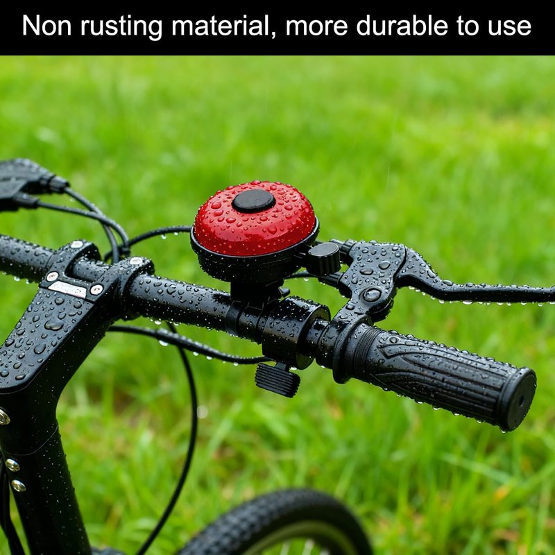 CKANDAY Classic Bike Bell for Adults, Aluminum Bicycle Bell, Loud Crisp Clear Sound Bicycle Horn Bike Accessories for Adult Bikes, Easy Installation, Use for Mountain Road and Commuter Safety, Red