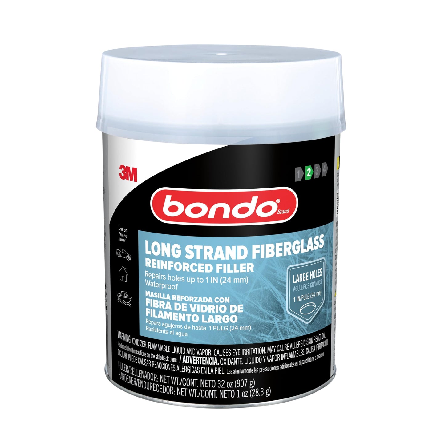 Bondo Bondo-Hair Long Strand Fiberglass Reinforced Filler, 00762, 1 Quart