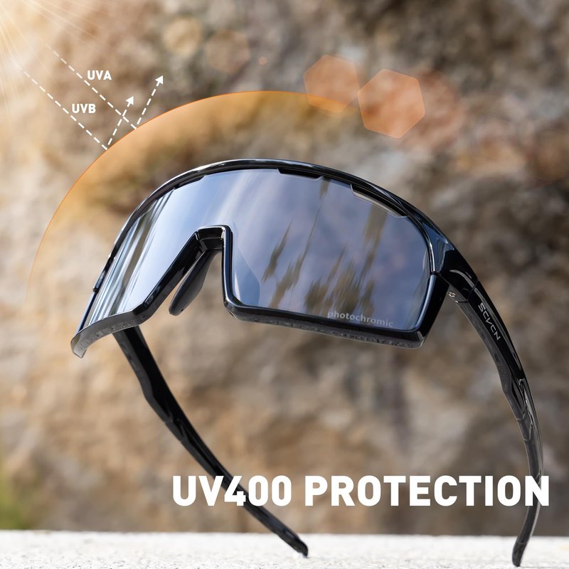 SCVCN Photochromic Cycling Glasses Sports Sunglasses Clear Men Women Bicycle MTB UV400 Protection Running Mountain Bike Baseball Biking Goggles Riding BMX Fishing Riding Golf Driving Softball 01