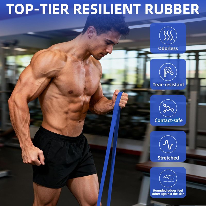 Zhazhashi Resistance Bands for Physical Therapy, 4 Levels (11-220 LBS), 81.9 in Circ, Storage Bag & Box, Natural Rubber for Home Fitness Training, Strength Building & Daily Workouts