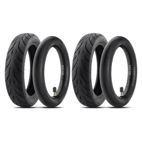Amitor Scooter Tire Replacement, 10x2.125 Tire and Inner Tube Compatible with Ninebot by Segway Kickscooter F25/F30/F40/F65/D18W/D28U/D38U, Straight Valve Tube, Thickened Non-Slip Shockproof, 2 Set