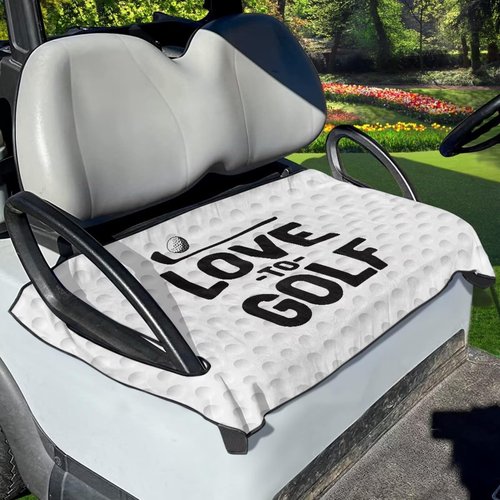 FUIBENG Love to Golf Cart Seat Covers Golf Cart Seat Towel Washable Breathable Microfiber
