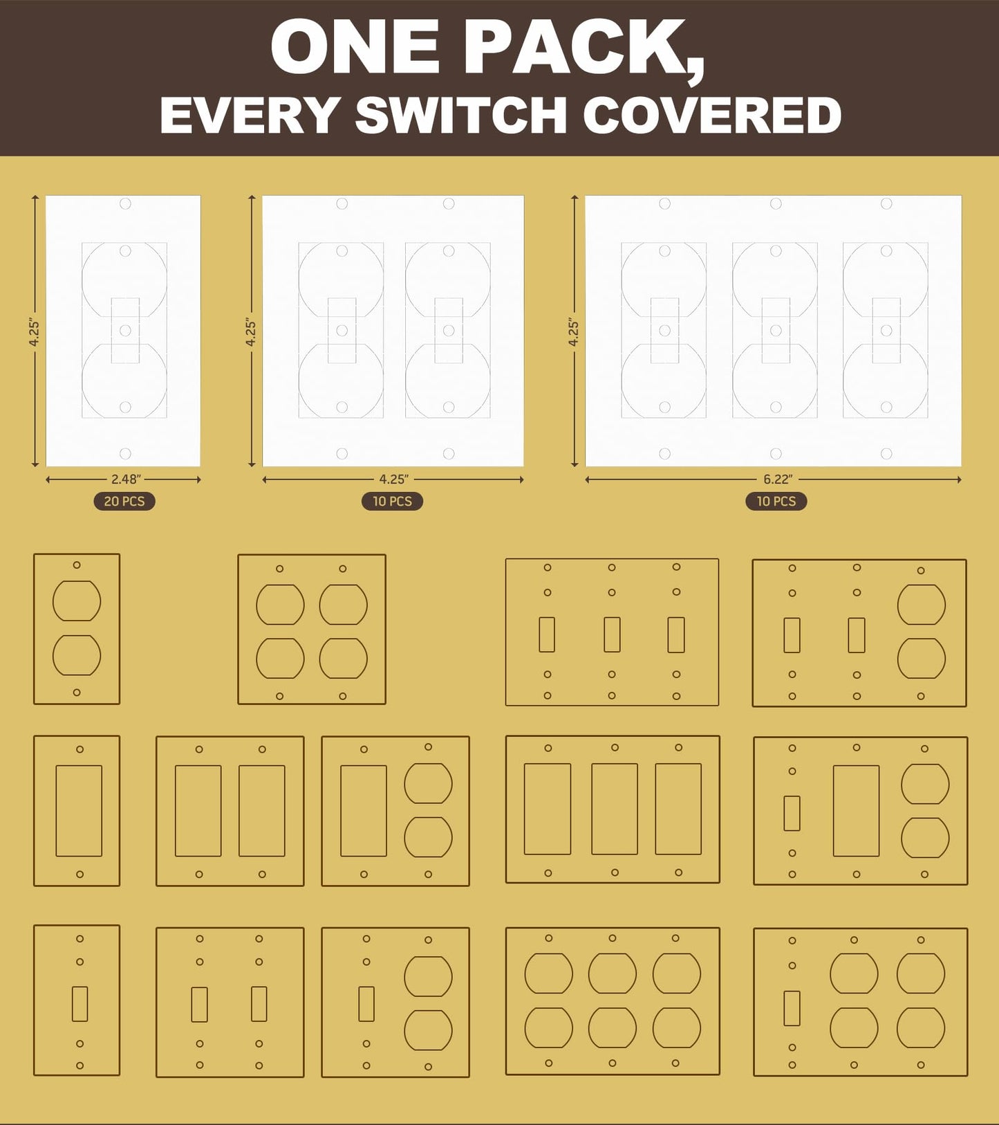 Wakhow 40 Pcs Wall Insulation Outlet Insulators Draft Sealers, 40 Pack Electrical Outlet Insulation Pads, EVA Foam Gasket for Wall, Light, Switch Socket Cover Compatible with Duplex Toggle Rocker