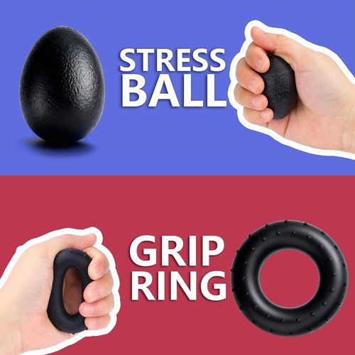 Hand Grip Strength Trainer Kit - 5 Pack Adjustable Resistance Forearm Grippers for Enhanced Strength