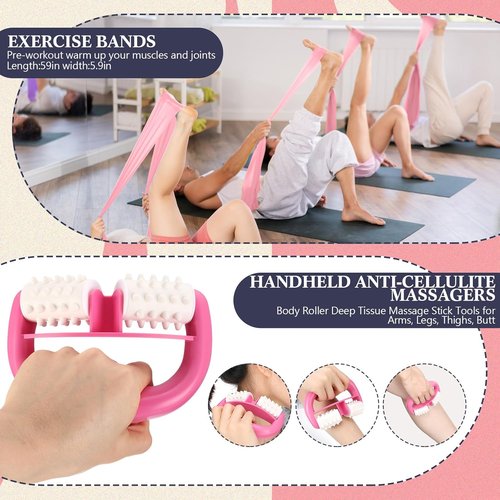 Arrowbash Yoga Wheel Set - 5 Pack Foam Rollers for Deep Tissue Massage & Back Pain Relief | Stretching Tools