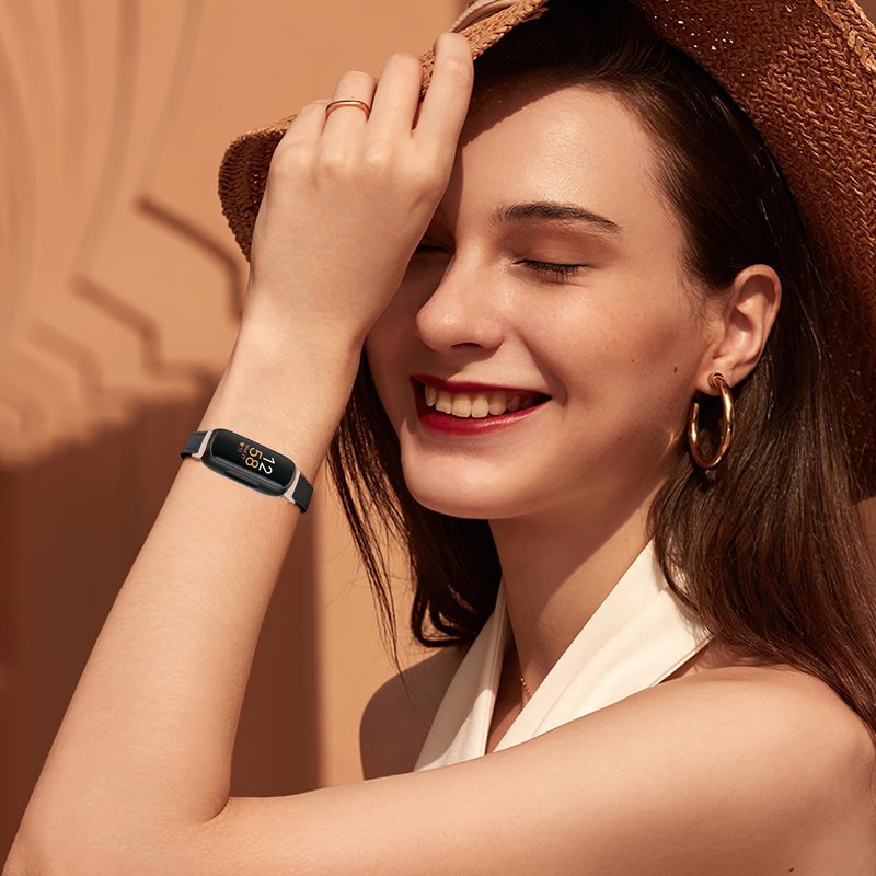 Slim Leather Band Compatible with Fitbit Inspire 3 Women,Top Grain Genuine Leather Strap Thin Wristband for Fitbit Inspire 2 1