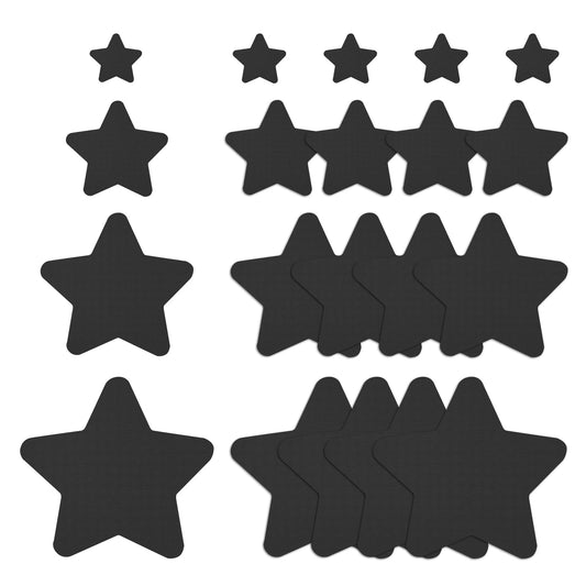 20Pcs Down Jacket Repair Patches Waterproof Self Adhesive Pre-Cut Nylon Repair Patches Kit for Jackets Coats Clothing Tents Sleeping Bags, Star