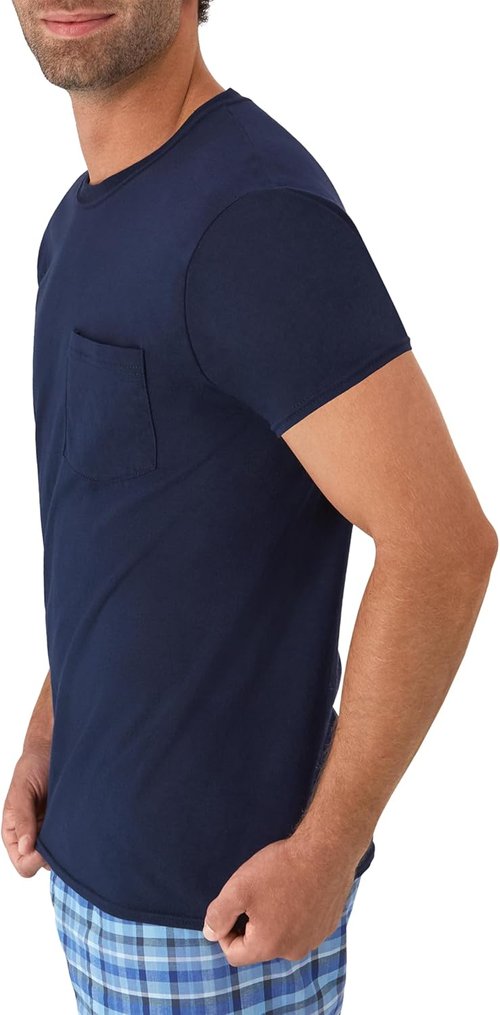 Hanes Men's Pocket T-Shirt | 6-Pack Cool & Breathable Cotton Tees | Stay-Tucked Undershirts