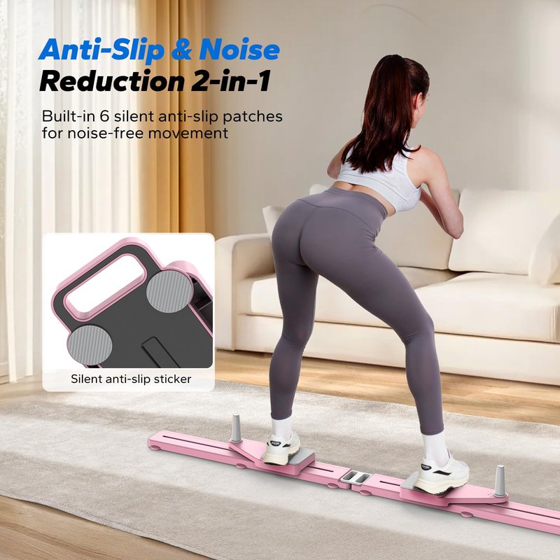 MERACH Pilates Board, Multifunctional Abdominal Plate, Detachable Ab Trainer Machine with Anti-Slip and Quiet Design, Portable Pilates Reformer for Core Workouts, Home Gym Equipment for Women (Rose)