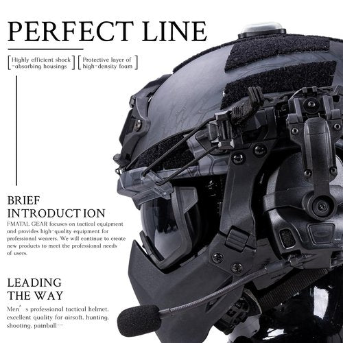 FMATAL GEAR Maritime Fast Helmet ABS for Airsoft Helmets Tactical Helmet Paintball Outdoor Sports Hunting Shooting (L/XL, DE)