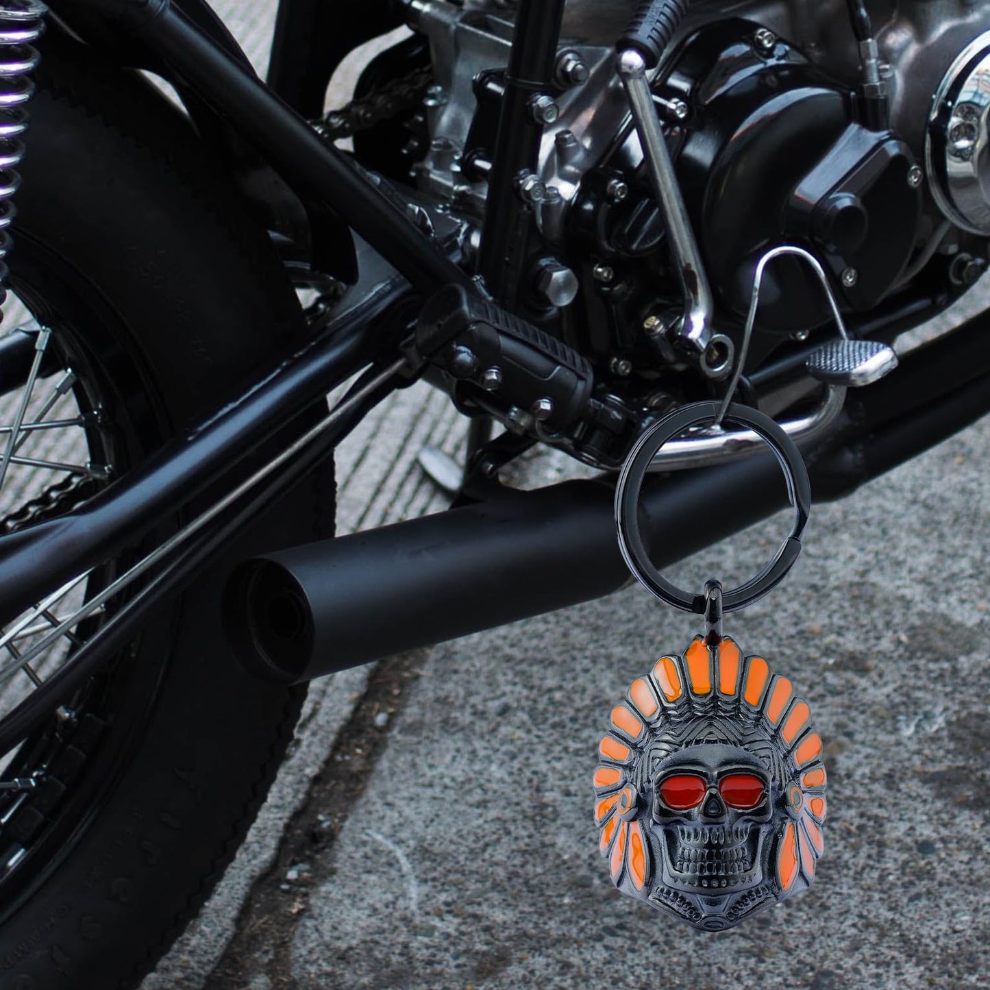 Motorcycle for Bells - Bicycle Bells for Men, Stainless Steel can bring good luck and peace to motorcycle accessories (Black Orange)