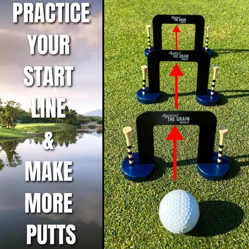 Golf Putting Gates for Alignment with Tees (3 Gate Sizes Small, Medium, Large) & Detachable Bases