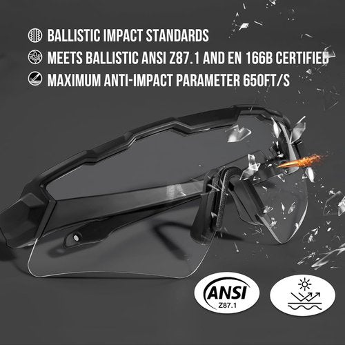 1TG Tactical Safety Shooting Glasses - Impact-Resistant Anti-Fog Goggles with 3 Lenses & Hard Case