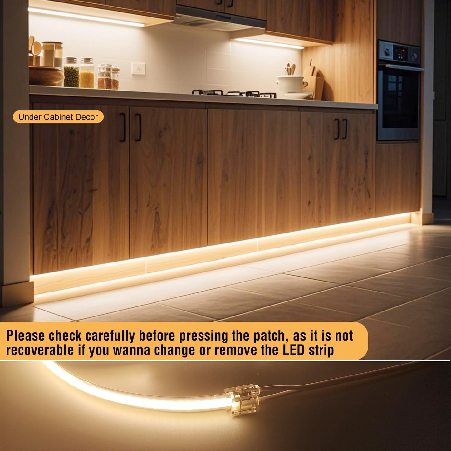 Hosyl Solderless COB LED Strip Light Connectors 20PCS+16.4ft 20AWG Extension Wire, 8mm 2-Pin DIY COB LED Strip to Wire Connectors Kit for Under Cabinet, Bedroom, Garage Lighting and DIY Projects