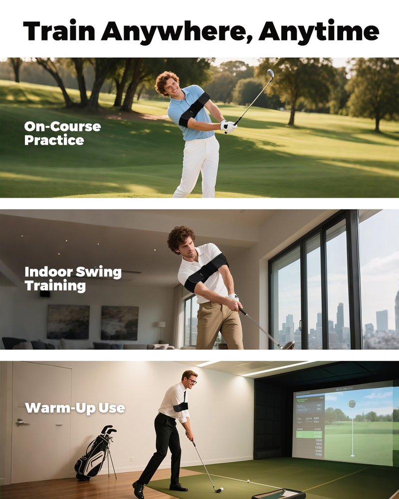 FODESAN Adjustable Golf Swing Trainer Arm Band – 2026 Essential Golf Accessories for Golfers – Innovative Arm Connection Aid with Strong Restraining Power to Fix Chicken Wing & Improve Swing Stability